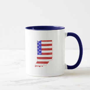 Taza Mapa de Indiana modelado patriótico bandera estad