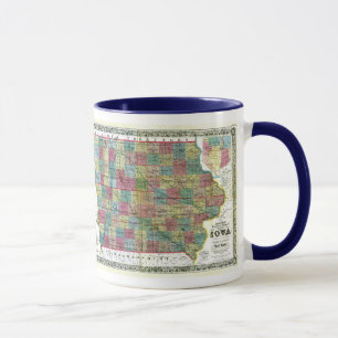 Taza Mapa de Iowa y bandera del estado