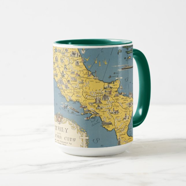 Taza Mapa de Italia con Ciudad del Vaticano (Anverso derecho)