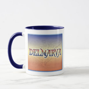 Taza Mapa de la antigüedad de DelMarVa