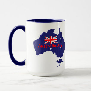 Taza Mapa de la bandera del Día de Australia