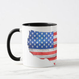 Taza Mapa de la Bandera Estadounidense Patriótica