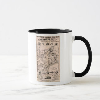 Taza Mapa de la Línea Aérea de Montreal y Boston