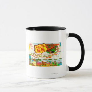 Taza Mapa de la Ruta 66 de Los Ángeles a Chicago