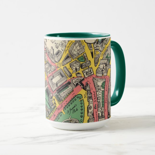 Taza Mapa de la Ruta de la Coronación, Londres, Inglate (Anverso derecho)