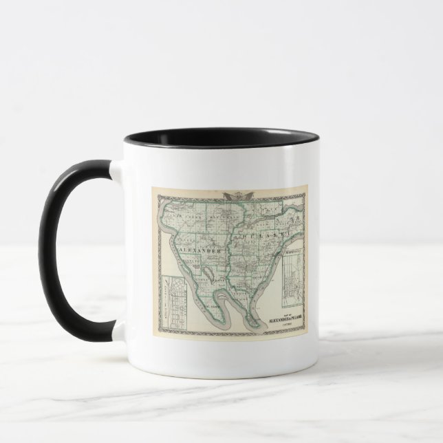 Taza Mapa de los condados de Alexander y Pulaski (Izquierda)