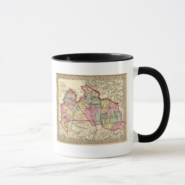 Taza Mapa de los condados de Mason, Jackson, Roane (Derecha)