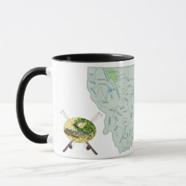 Taza Mapa de los ríos pesqueros de Montana