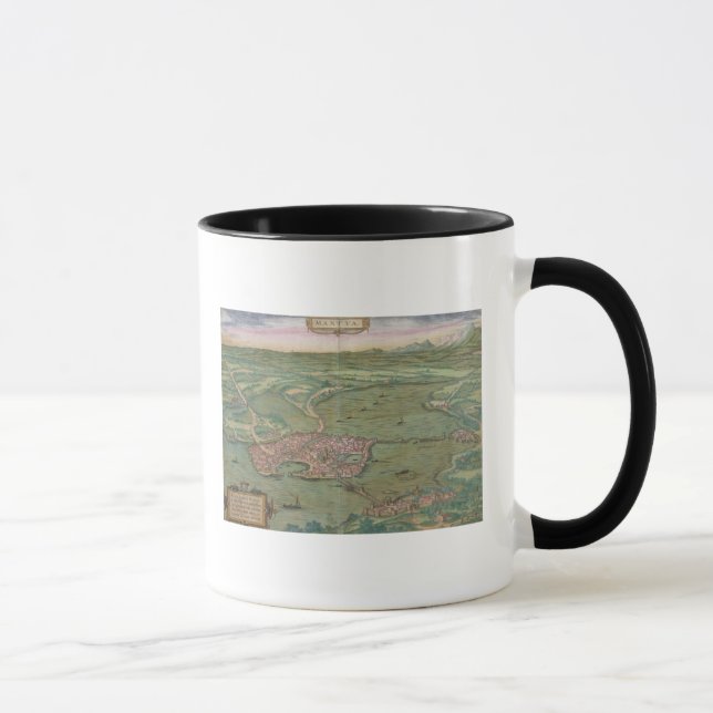 Taza Mapa de Mantua, de "Civitates Orbis Terrarum" (Derecha)