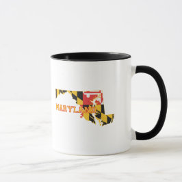 Taza Mapa de Maryland Marylander Bandera del Estado