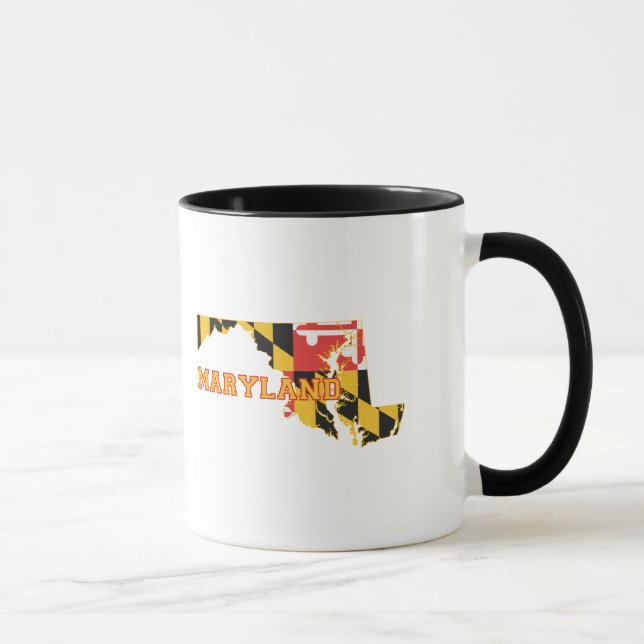 Taza Mapa de Maryland Marylander Bandera del Estado (Derecha)