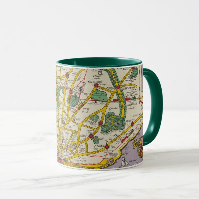 Taza Mapa de Merseyside, Liverpool (Anverso derecho)