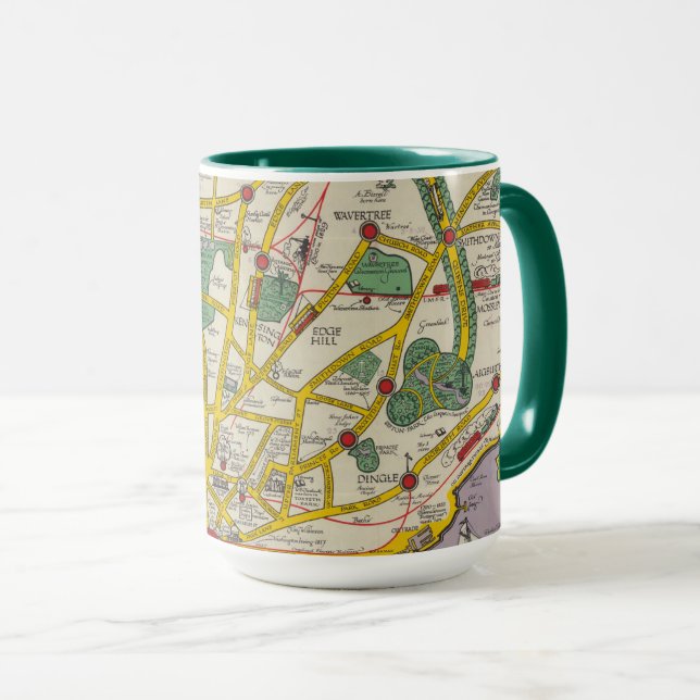 Taza Mapa de Merseyside, Liverpool (Anverso derecho)