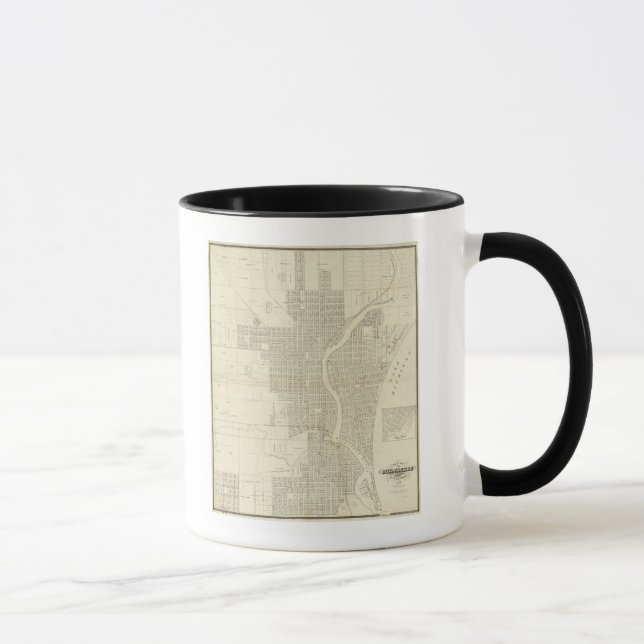 Taza Mapa de Milwaukee (Derecha)