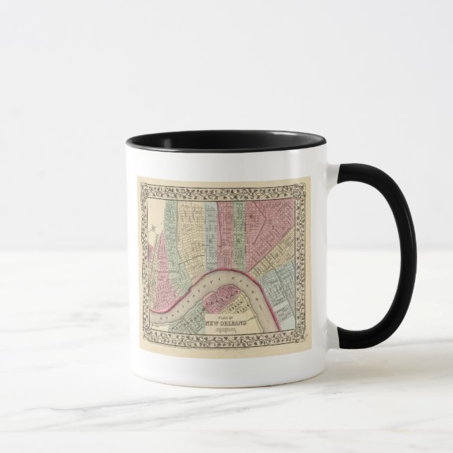 Taza Mapa de Nueva Orleans por Mitchell (Derecha)
