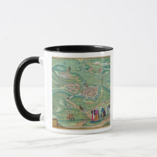 Taza Mapa de Raab, de "Civitates Orbis Terrarum" por GE