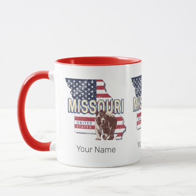 Taza Mapa de retro estadounidense del estado de Misuri (Izquierda)