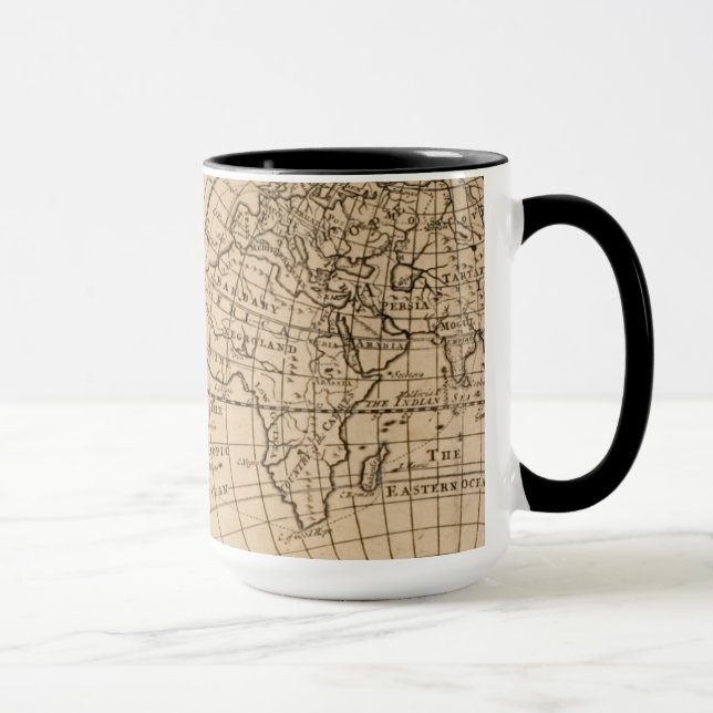 Taza Mapa de Robinson Crusoe del mundo (Derecha)