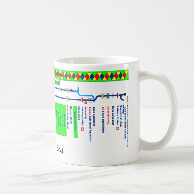 Taza Mapa de ruta del canal de Lancaster (Derecha)