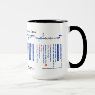Taza Mapa de ruta del canal de Wor'ster y de B'ham