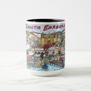 Taza Mapa de Santa Bárbara Café Mug