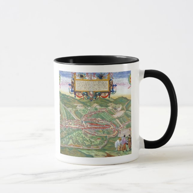 Taza Mapa de Serravalle, de 'Civitates Orbis Terrarum (Derecha)