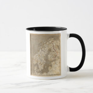 Taza Mapa de Suecia y Noruega de Arrowsmith