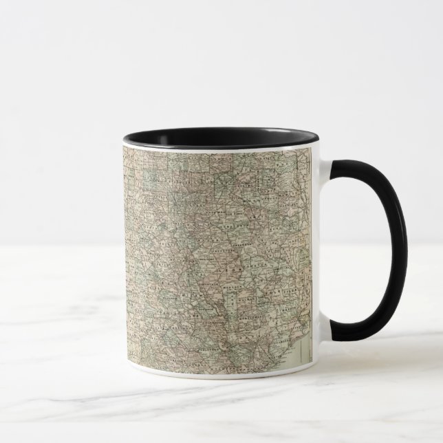 Taza Mapa de Texas con fronteras del condado (Derecha)