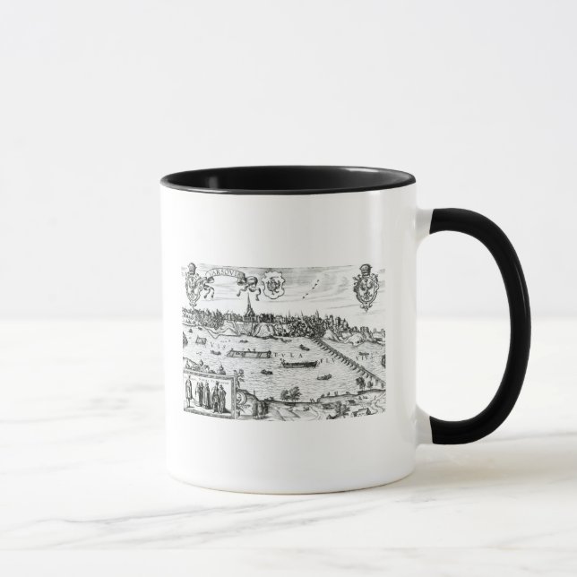 Taza Mapa de Varsovia, de "Civitates Orbis Terrarum" (Derecha)