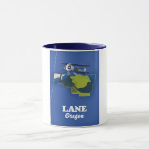 Taza Mapa de viaje de Lane Oregon