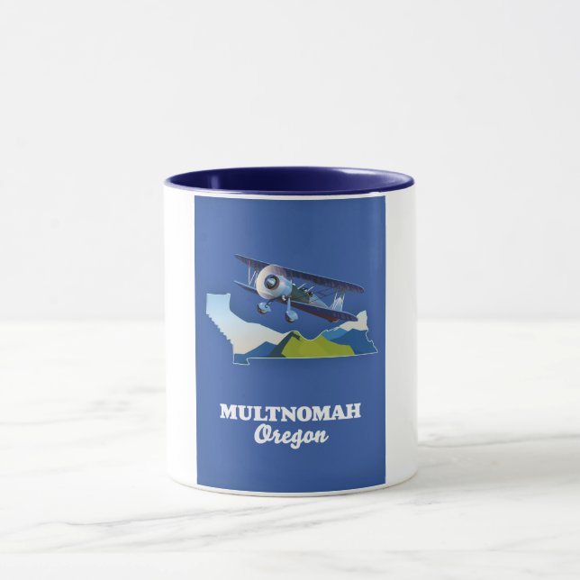 Taza Mapa de viaje de Multnomah Oregon (Centro)