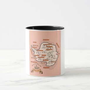 Taza Mapa de viaje ilustrado de Antártida