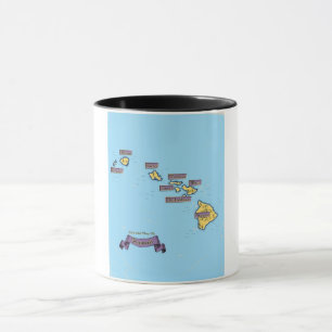 Taza Mapa de viaje ilustrado de Hawái