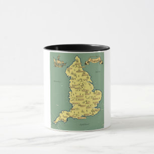 Taza Mapa de viaje ilustrado de Inglaterra