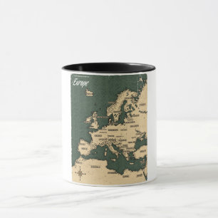 Taza Mapa de viaje vintage de Europa