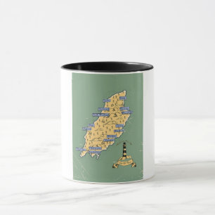 Taza Mapa de viajes ilustrado Isla de Man