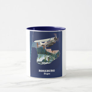 Taza Mapa de viajes retro de la región de Roseburg