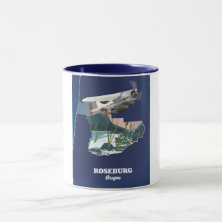 Taza Mapa de viajes retro de la región de Roseburg
