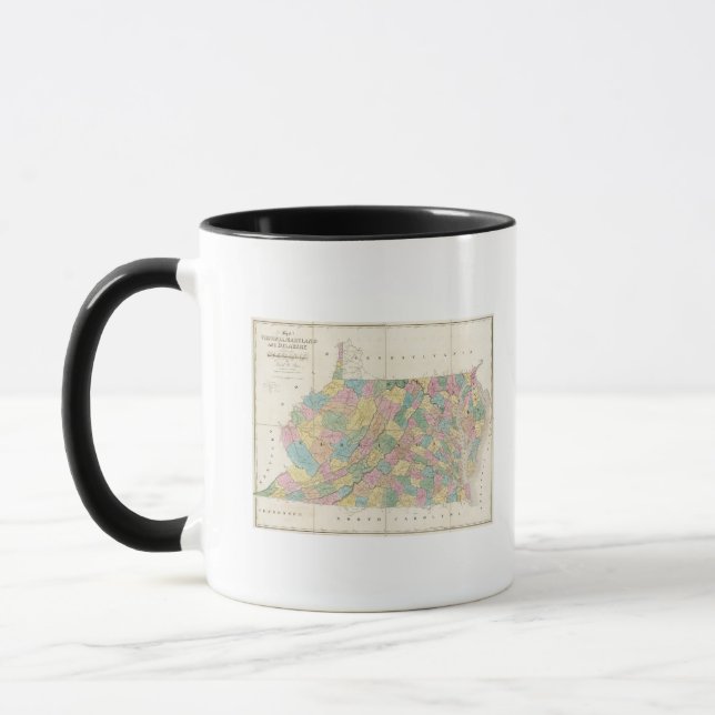 Taza Mapa de Virginia, Maryland y Delaware (Izquierda)
