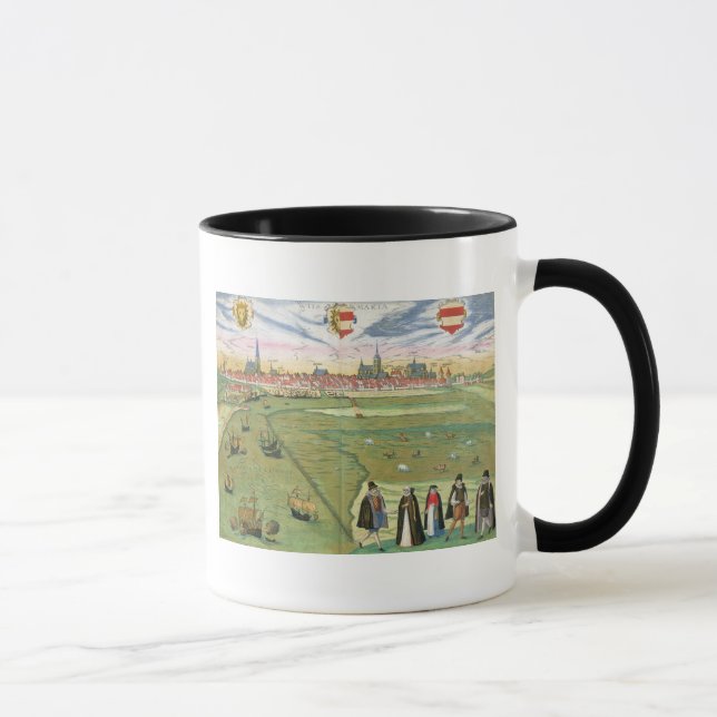 Taza Mapa de Wilnis, de "Civitates Orbis Terrarum" (Derecha)