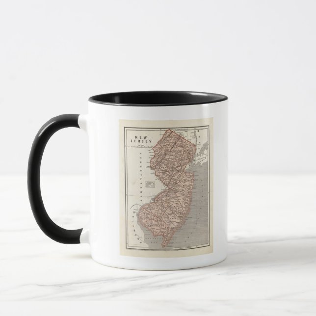 Taza Mapa del Atlas de Nueva Jersey (Izquierda)