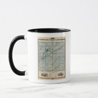 Taza Mapa del condado de Cass, estado de Iowa