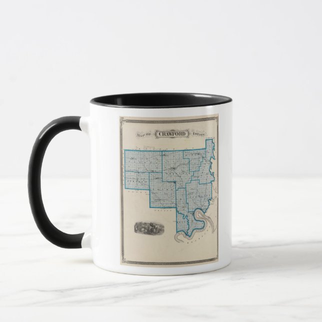 Taza Mapa del condado de Crawford (Izquierda)