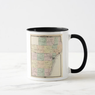 Taza Mapa del condado de Manitowoc, estado de Wisconsin