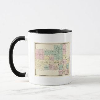 Taza Mapa del condado de Shawano, estado de Wisconsin