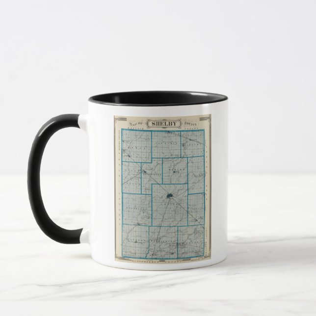 Taza Mapa del condado de Shelby (Izquierda)