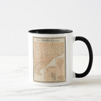 Taza Mapa del condado de Warren con Plan del oeste del 