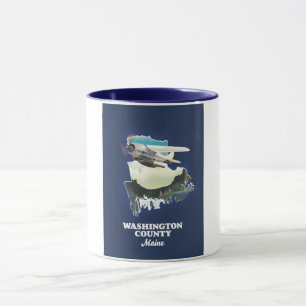 Taza Mapa del condado de Washington Maine