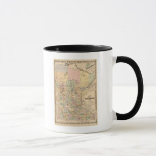 Taza Mapa del estado de Minnesota, 1874