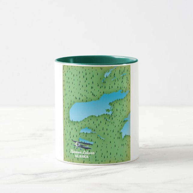 Taza Mapa del lago Alaska (Centro)